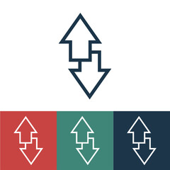 Linear vector icon with arrows