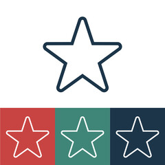 Linear vector icon with star