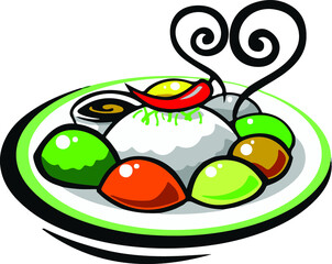 Organic Food and Chef Vector Illustration