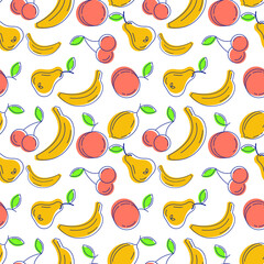 seamless pattern with fruits