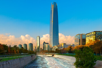 Cityscape of modern buildings in Santiago de Chile