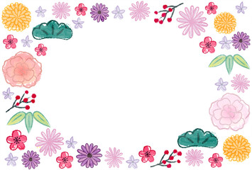 Obraz premium 年賀状 はがきテンプレート