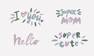 Obraz premium Hand drawn vector inscription. Quotes collection isolated on white background. Template for banner, poster or print. Summer lettering collection