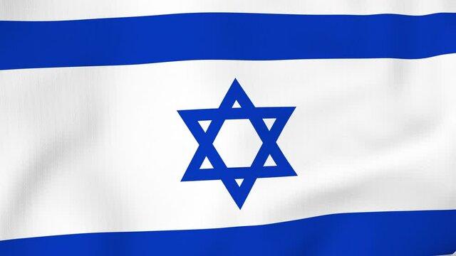 Israel flag - 3D realistic waving flag background. Israeli animation in 4K.
