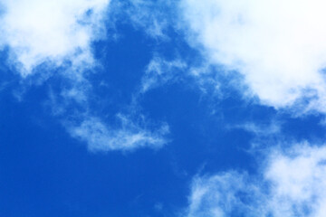 Blank sky surface with small clouds