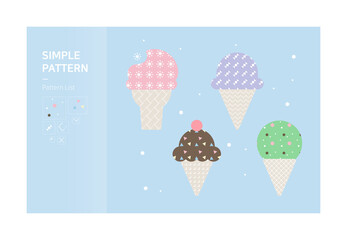 Patterns printed on sweet ice cream.
