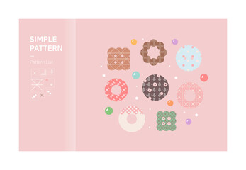 Simple patterns printed on candy and sweets.
