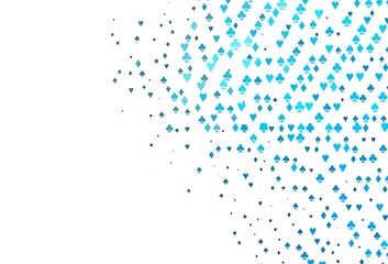 Light BLUE vector pattern with symbol of cards.