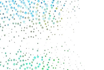 Light Green, Yellow vector texture with playing cards.