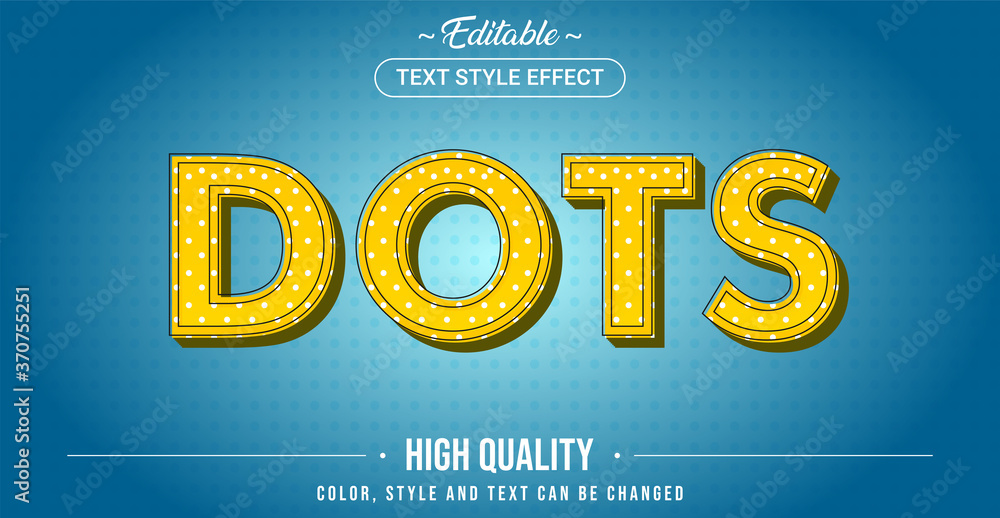 Aufkleber editable text style effect - dots theme style.
