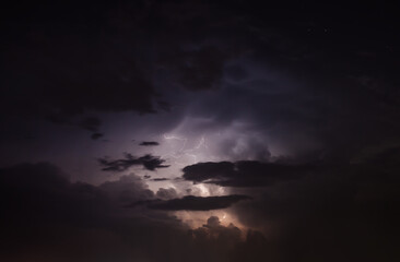 Obraz na płótnie Canvas Night sky with thunderstorm