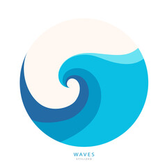 Water Wave Logo abstract design. Cosmetics Surf Sport .Logotype concept. Aqua icon.