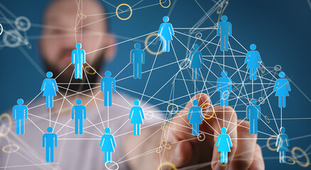 organization chart team concept networking technology.