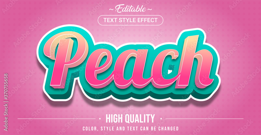 Poster Editable text style effect - Peach theme style.