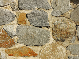 Abstract background of the old wall of black natural stone with cracks and scratches. Landscape style. Great background or texture.