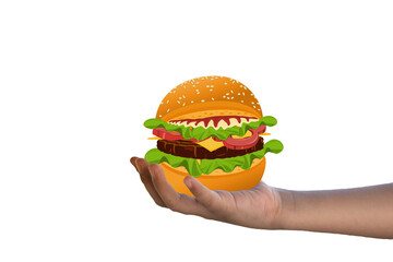 burger in hand