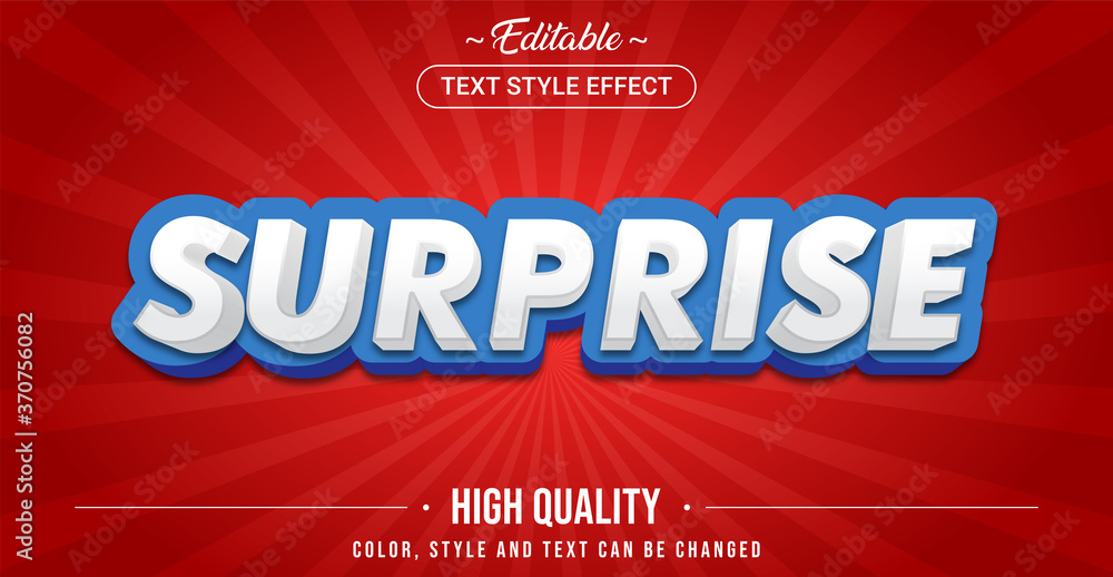 Poster editable text style effect - surprise theme style.