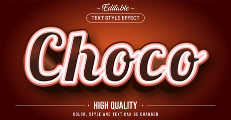 Editable text style effect - Chocolate theme style.