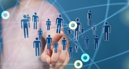 organization chart team concept networking technology.