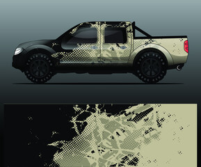 truck and vehicle Graphic vector. Racing background for vinyl wrap and decal