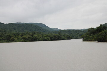 river and clouds