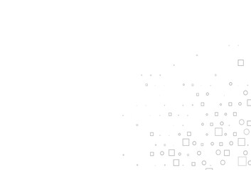 Light Silver, Gray vector background with circles, rectangles.