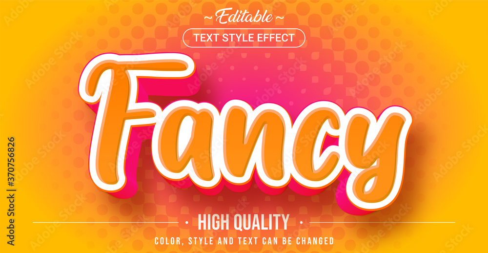Aufkleber Editable text style effect - Fancy theme style.