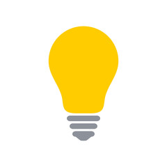 Yellow light bulb icon isolated on a white background. EPS10 vector file