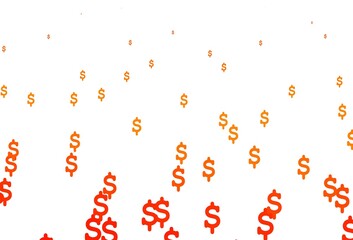 Light Orange vector texture with financial symbols.