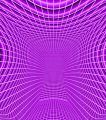 コンピュータグラフィックスで描いた紫色の歪んだ空間