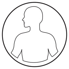 human body icon in line art style; vector illustration, can use for app, print or web.
