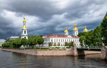 Obraz premium Nikolsky Marine sobor or St.Nicholas Cathedral, St.Petersburg, Russia