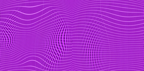 コンピュータグラフィックスで描いた紫色の歪んだシンメトリーな空間