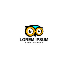 Educational With Owl Icon Using Glasses Logo Vector Icon Illustration