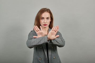 Let's make a stop I don't want to listen your lie. Unhappy depressed unsatisfied troubled annoyed,...