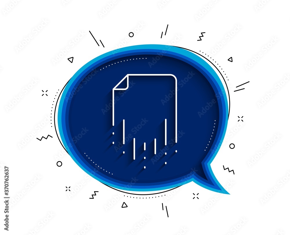 Poster recovery file line icon. chat bubble with shadow. backup data sign. restore document symbol. thin li
