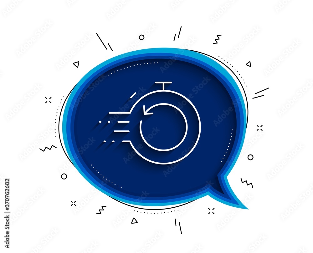 Poster fast recovery info line icon. chat bubble with shadow. backup data sign. restore timer symbol. thin 