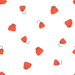 seamless floral pattern with hand drawn doodle flowers. Perfect for apparel,fabric, textile, nursery decoration,wrapping paper.