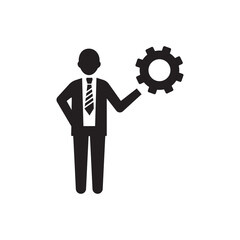 Business solution icon black vector illustration