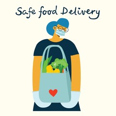 Vector Online delivery service concept, Food delivery service concept, online order service in the flat style