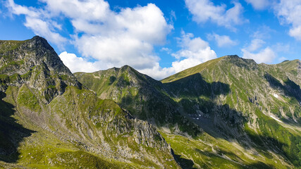 Romania, Fagaras Mountains, Balaceni Fang, Slanina and Galasescu Peaks, high mountain landscape