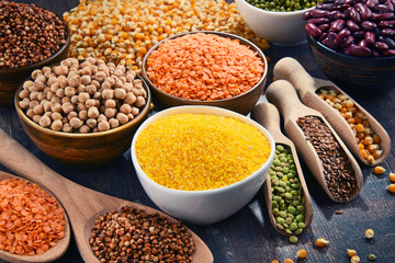 Composition with variety of vegetarian food ingredients