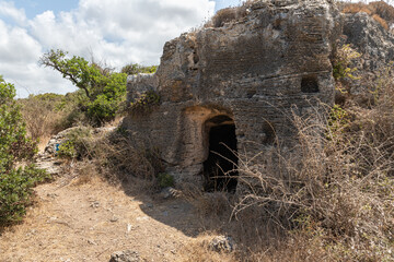 Remains  of an inn in the ruins of an old Phoenician fortress, which later became the Roman city of...