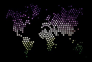 Dark Pink, Green vector cover in polygonal style.