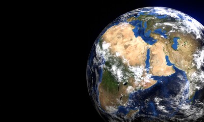 Obraz na płótnie Canvas 3D illustration of planet Earth globe. 3D rendering image