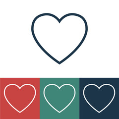 Linear vector icon with heart