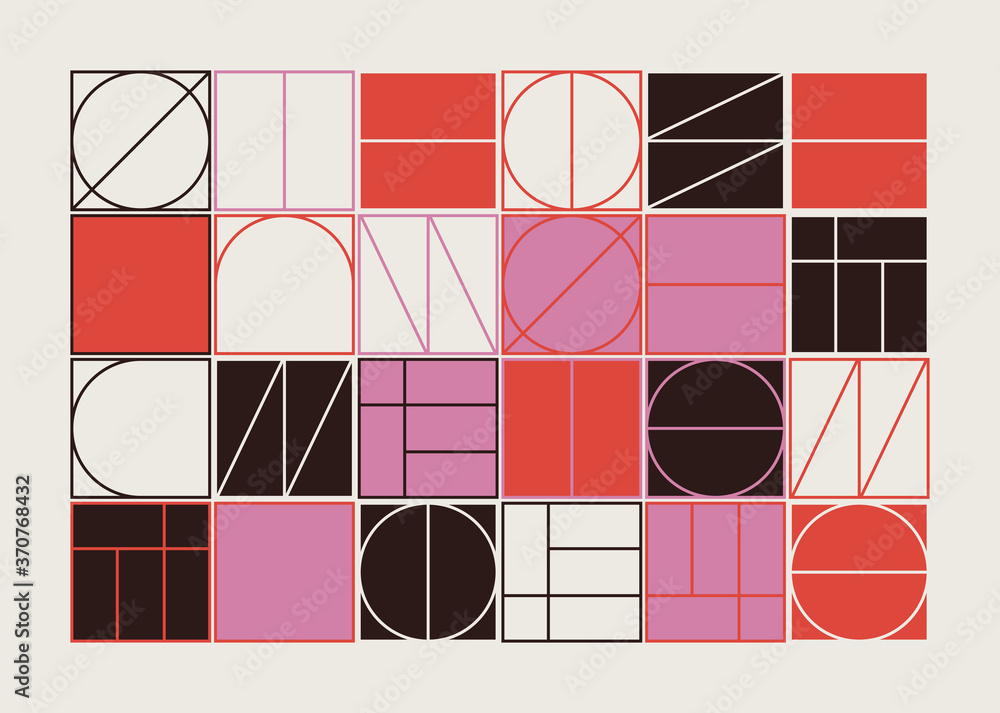 Poster linear shapes design geometric abstract pattern graphics