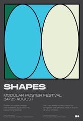 Linear Shapes Modern Poster Design Template