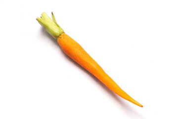 Fototapeta premium Fresh baby carrot orange vegetable isolated on white background. selective focus, soft focus.