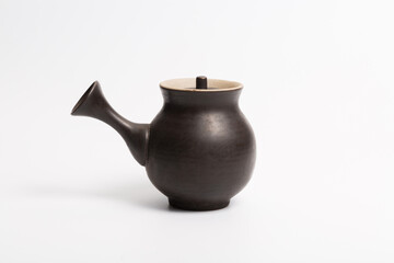 Chinese traditional teapot, cup, tea set covered with tea stains
